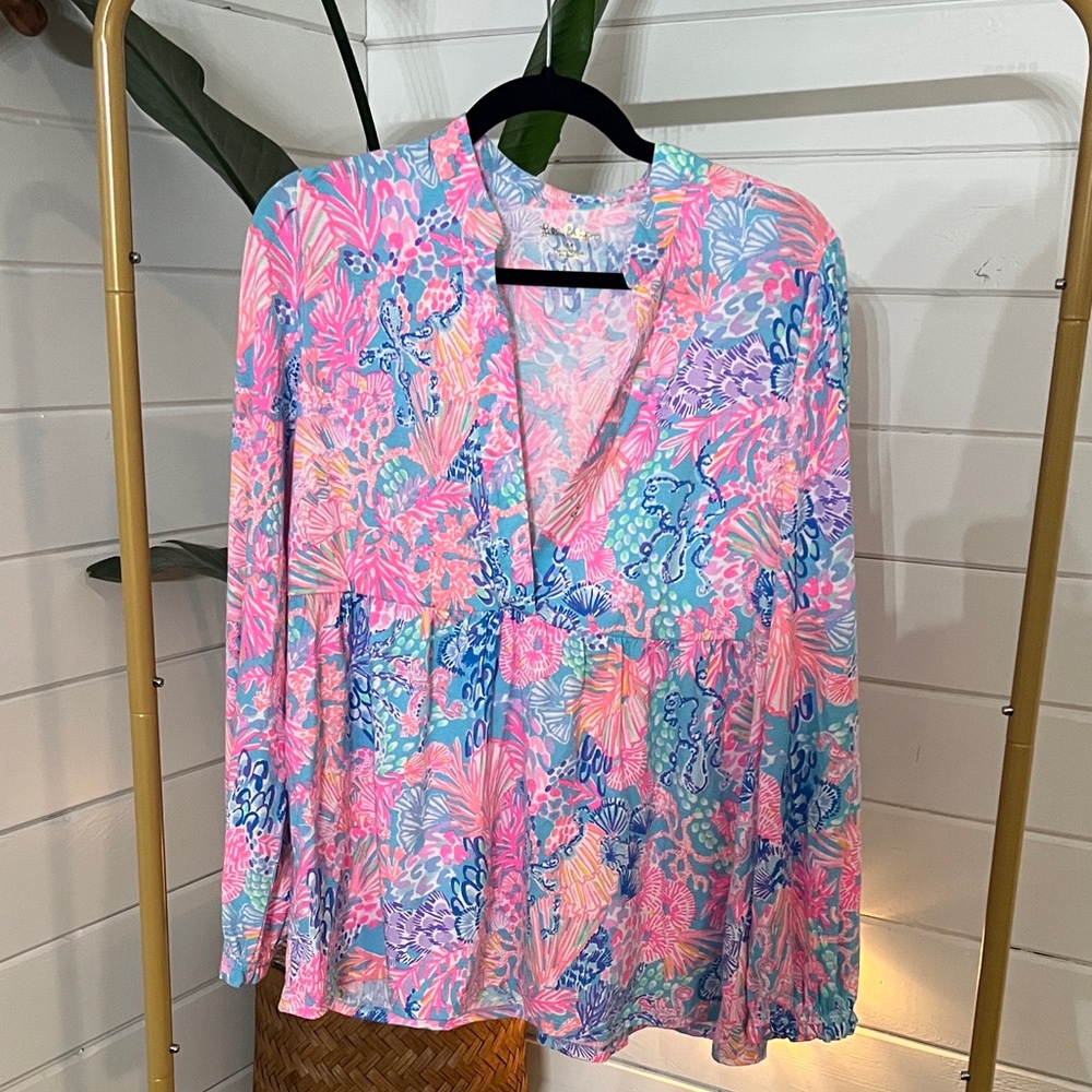 Lilly Pulitzer Pink and Blue Top